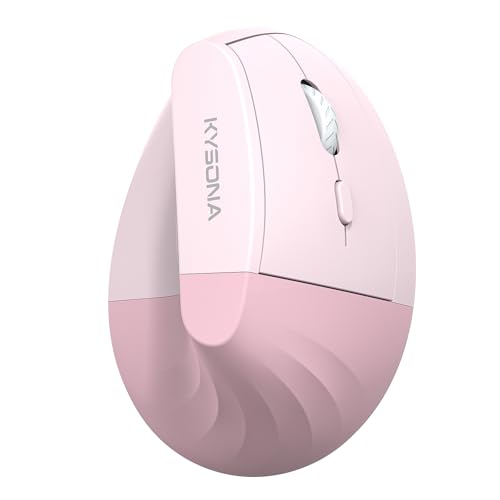 Em18 Wireless Ergonomic Vertical Mouse, Ergo Design, Bluetooth Cordless Mouse For Medium/Large Hands, Silent Click, 5-Level Adjustable Dpi, Carpal Tunnel Mice For Computer/Pc/Mac/Laptop, Pink
