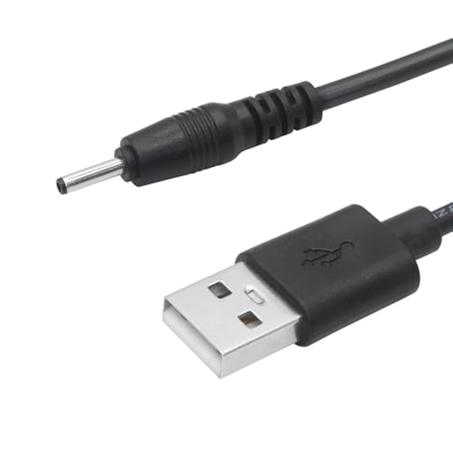 2Pcs Usb To Dc 2.5Mm X 0.7Mm Power Cord, 3Ft Usb 2.0 A Male To Dc 2.5Mm X 0.7Mm Male Plug 5V 3A Power Charging Cable, For Lights, Fans, Speaker And More (Black)