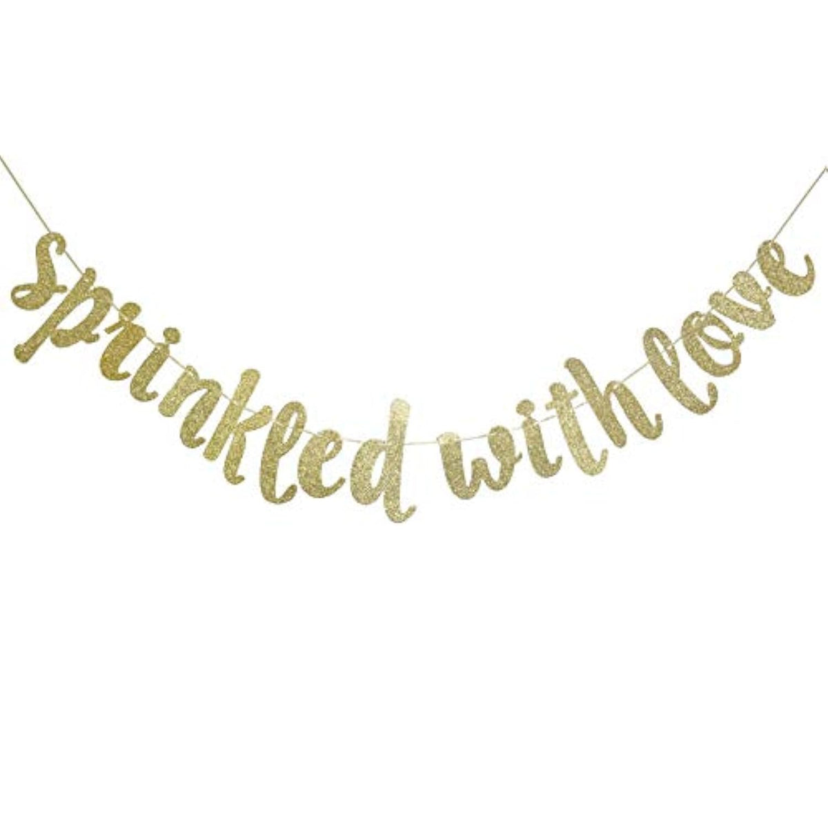 Sprinkled With Love Glitter Banner Baby Sprinkle Baby Shower Gender Reveal Gold