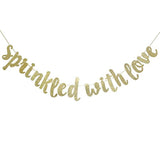 Sprinkled With Love Glitter Banner Baby Sprinkle Baby Shower Gender Reveal Gold