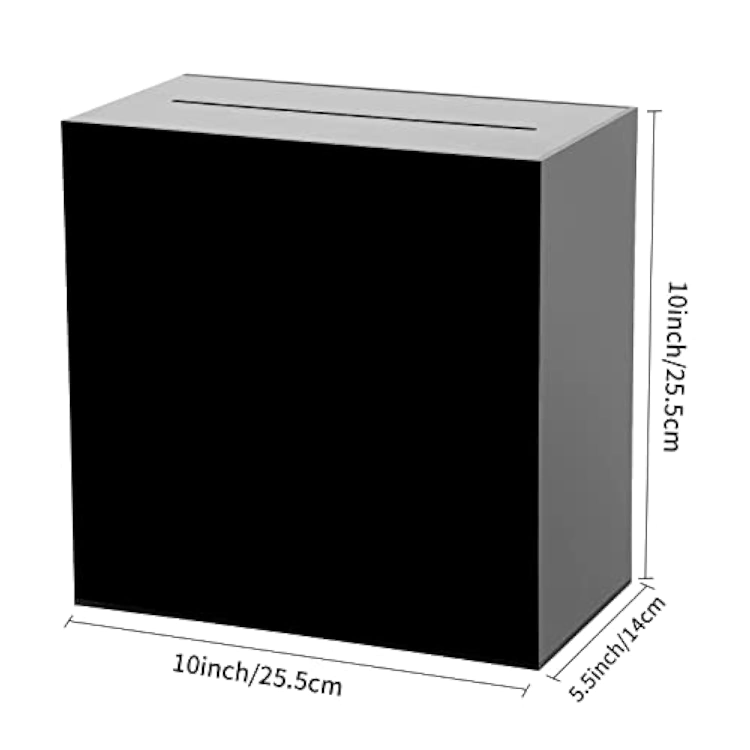 Black Acrylic Wedding Card Box Clear Diy Card Boxes Gift Card Box Money Box Holder For Wedding Reception Anniversary Birthday Party Baby Shower Graduation Decorations (10 X 10 X 5.5 Inch)