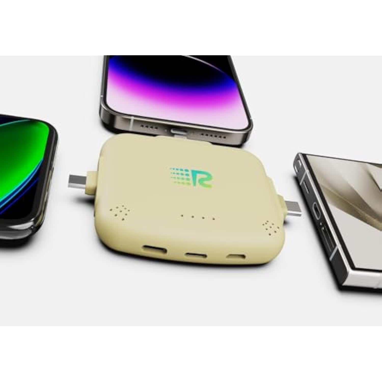 Universe 3 In 1 Portable Charger – 3300Mah, 2.4A High-Speed Fast Charging Compatible With Iphone And Android Lightning, Type C, Micro-Usb Charges 3 Devices At A Time Pre-Charged Rc33 Gold