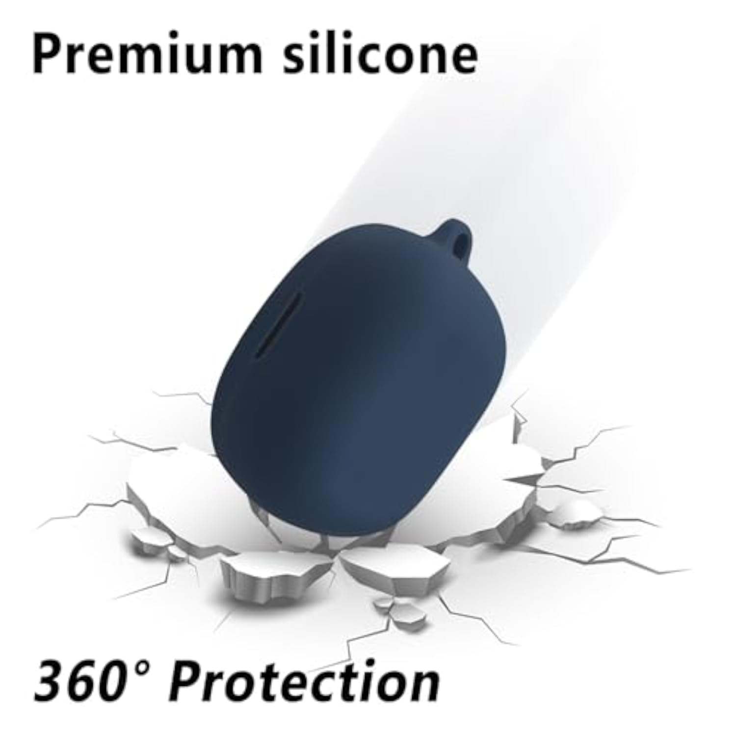 Navy Blue Silicone Case for Anker Soundcore P20i and R50i with Carabiner