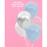 25Pc Blue & White Balloon Set 12" – Bridal, Baby Shower, Birthday & Winter Décor