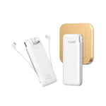 Power Bank With Built In Ac Wall Plug, Ultra Slim 10000Mah Portable Charger With Built In Cables External Battery Pack Compatible With Iphone Android Smart Devices