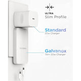 Flat Usb-C Wall Chargers (2 Pack) Ultra Thin Type-C Dual Port Outlet Plug (20W Fast-Charging) Compatible With All Iphone And Samsung Galaxy Phone Models, Folding Prongs (2 Count)