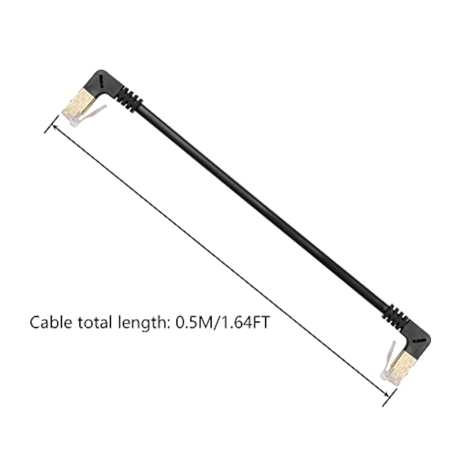 90 Degree Down Angle Cat8 Ethernet Cable, High Speed 40Gbps 2000Mhz Network Co