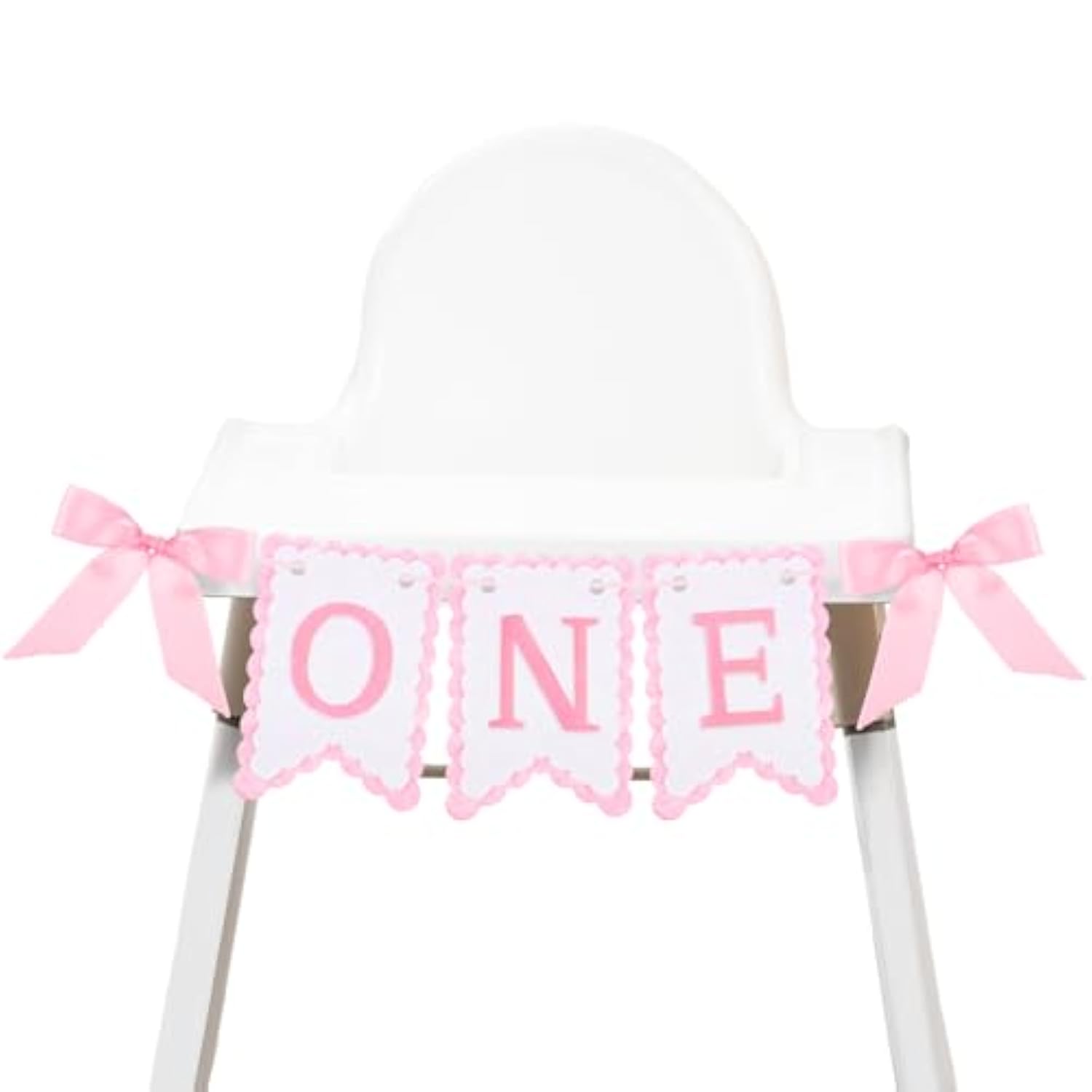 Felt Coquette Pink Bow One High Chair Banner For Girl First Birthday Pink High Chair Banner Sweet One Bow 1St Birthday Decorations