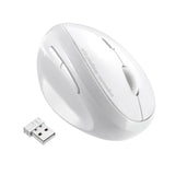 2.4G Wireless Left Handed Mouse, Ergonomic Left Hand Vertical Mouse For Small Medium Hands, 5 Buttons, 800/1200/1600 Dpi, Blue Led Sensor, Compatible With Laptop, Pc, Mac, Windows, White