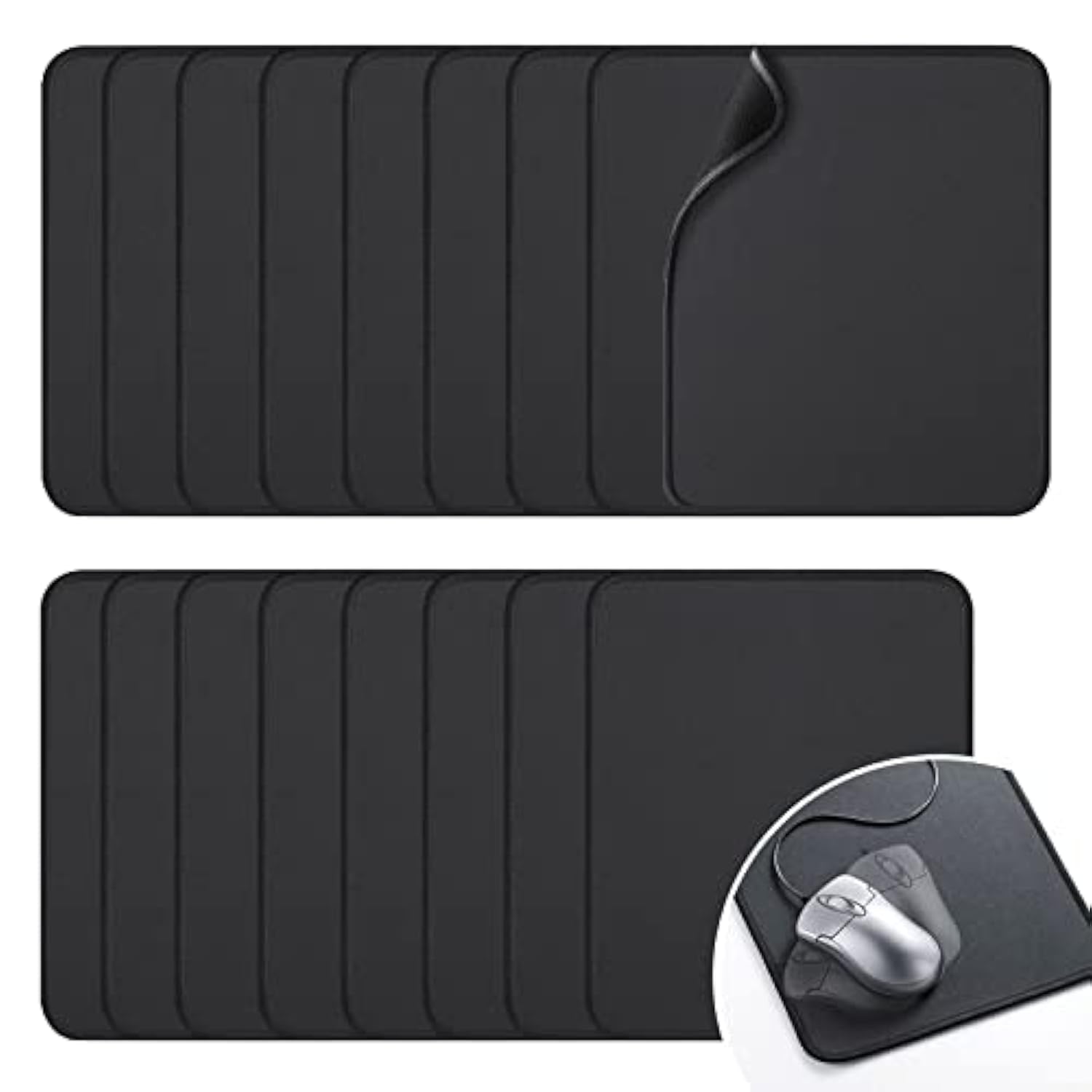 17 Pcs Computer Mouse Pad, Non-Slip Rubber Base And Textured Stitched Edge Mousepads,Mouse Pad Pack For Office And Home,10.2X8.2 Inches,3 Mm Thickness