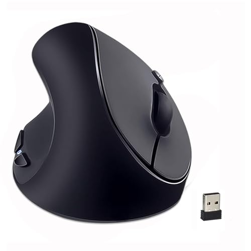 Left-Handed Mouse,2.4Ghz Ergonomic Vertical Dpi 800/1200/1600 Wireless Mouse With Usb Receiver For Left Hand,Black