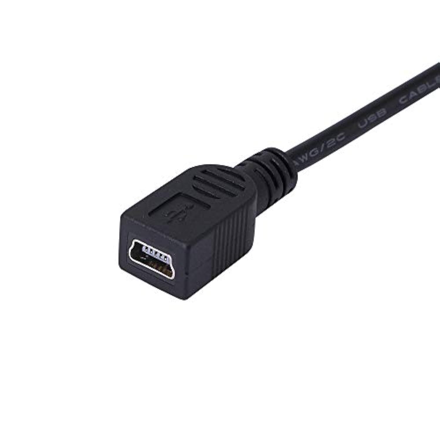 9Inch Mini Usb Cable Combo Mini Usb Female To Right Angle & Left Angle Male Data Sync And Charge Extension Cable (Black)(2-Pack) Rl