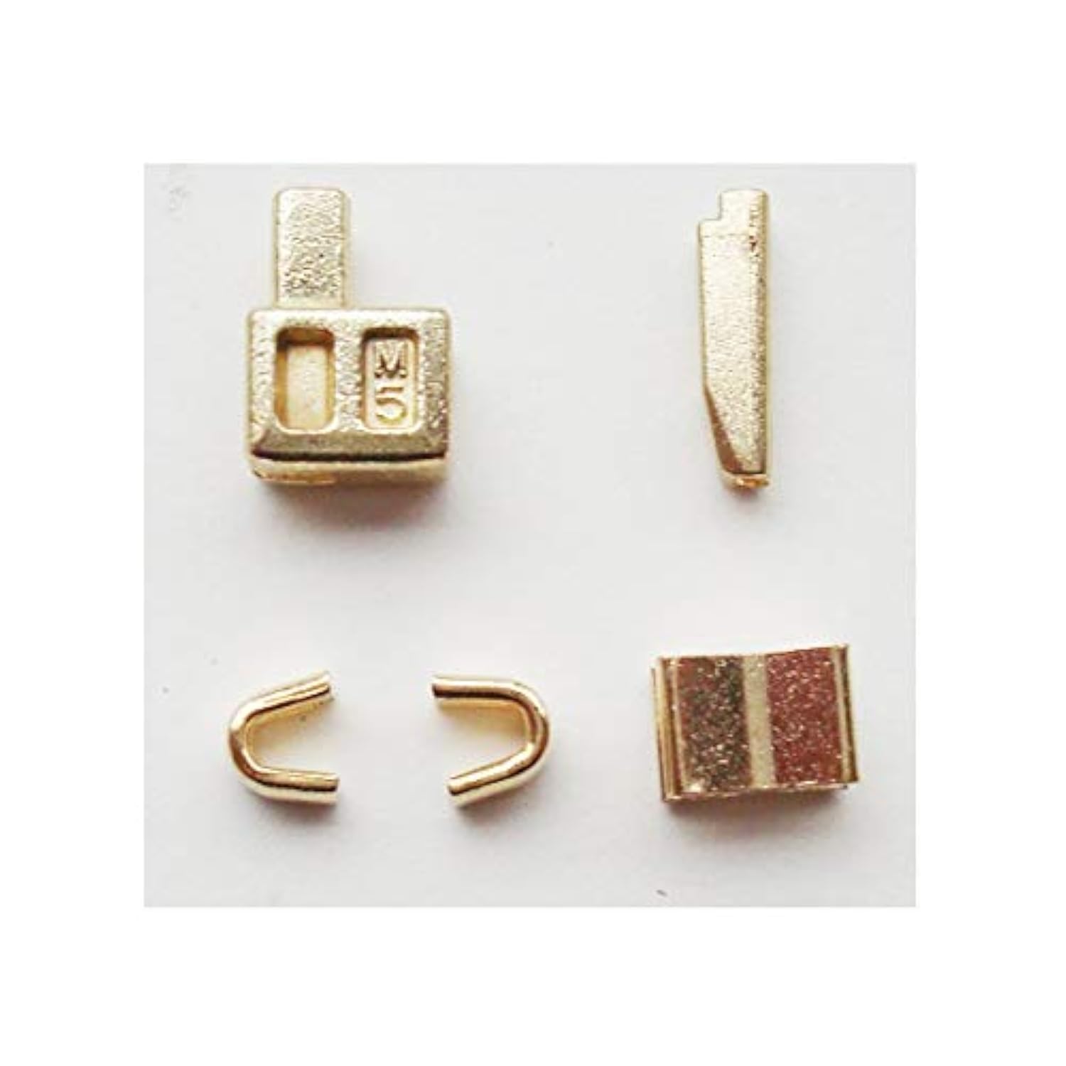2 Sets Gold #5 Metal Zipper Bottom Stop Head Box Zipper Insertion Pin,