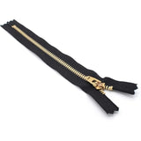 7" Pants/Jeans Brass Zipper #4.5 - Black (3 Zippers)- Made In Usa