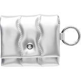iFace BeBling Wave Soft Earbud Pouch [Vegan Leather, Water-Resistant Cushion Protection, Magnetic Closure,Carabiner Hook,Stylish Compact Case Compatible with AirPods 1/2/3/4,Pro1/2&Galaxy Buds]-Silver