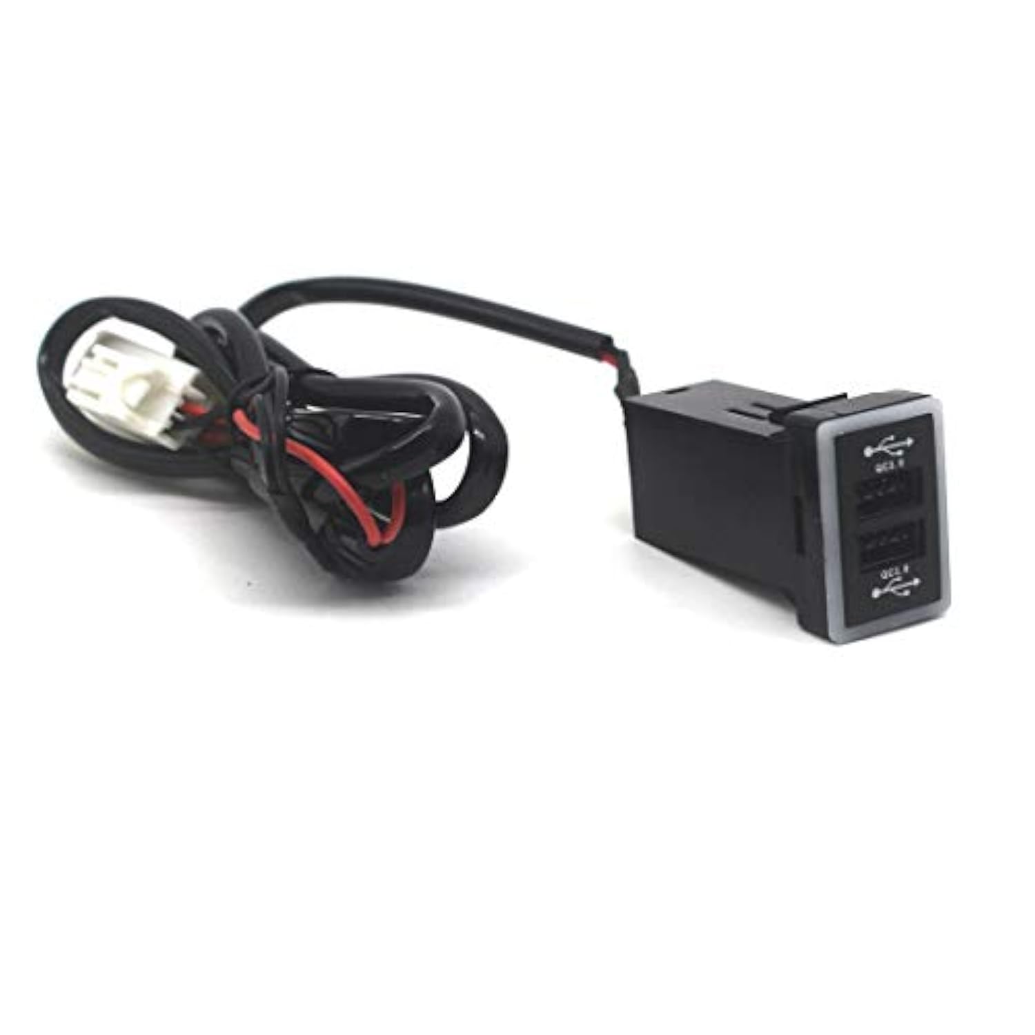 Dual Usb Power Socket For Toyota Qc3.0, Quick Charge Car Charger Usb Adapter For Smartphone/Ipad/Pda And More,Max 6.4A Output (32 * 20Mm)