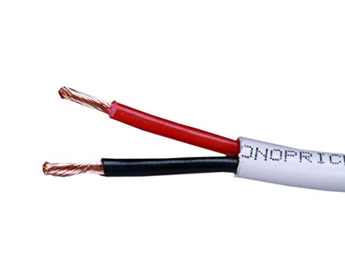 14 Gauge AWG CL2 Rated 2 Conductor Speaker Wire / Cable - 1000 Feet - White