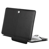 MOSISO Case Compatible with MacBook Air 13.6 inch M4 M3 M2 2025-2022 /Air 13 M1 2022-2018 /Pro 13 inch M2 M1 2025-2016, PU Leather Portfolio Protective Stand Cover, Black