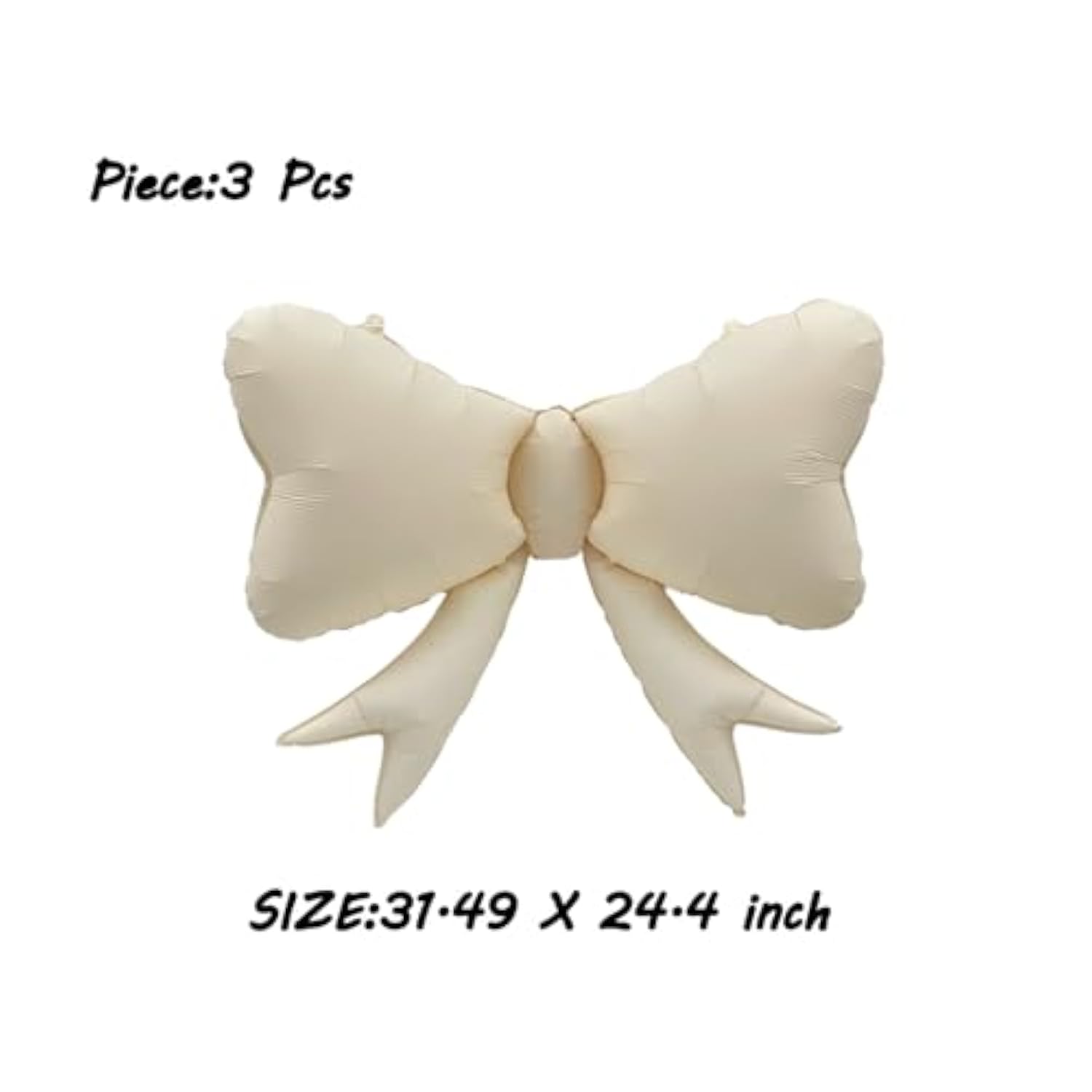 3 Pcs Macaron White Bow Balloons for Girl Birthday and Baby Shower Decor