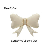 3 Pcs Macaron White Bow Balloons for Girl Birthday and Baby Shower Decor