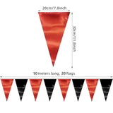 65Ft Red Black Triangle Pennant Banner Flag Metallic Fabric Bunting Garland For Christmas Graduation Bachelorette Anniversary Birthday Engagement Wedding Anniversary Casino Party Decorations Supplies