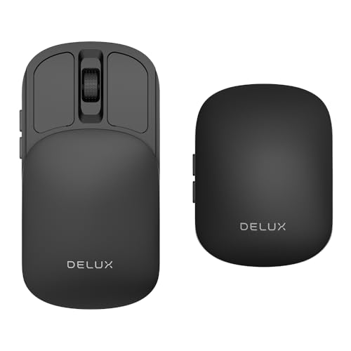 Wireless Bluetooth Pocket Mouse, 2-In-1 Sliding Mouse, Foldable And Slim Mouse, Quiet Clicks, Dual Mode 2.4Ghz&Bt5.2, Up To 4000Dpi, Rechargeable Battery, For Windows/Macos/Android (Mf20-Black)