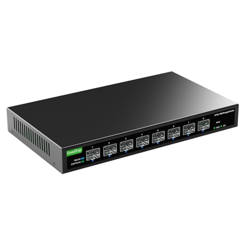 8 Port 10Gb Smart Web Managed Sfp+ Switch,10G Optical Easy Managed Sfp+ Ethernet Switch,Metal Fanless Home Lab Network Switch With Link Aggregation/Qos/Vlan/Dhcp Client, Black, Gt-Swtxg8Fm
