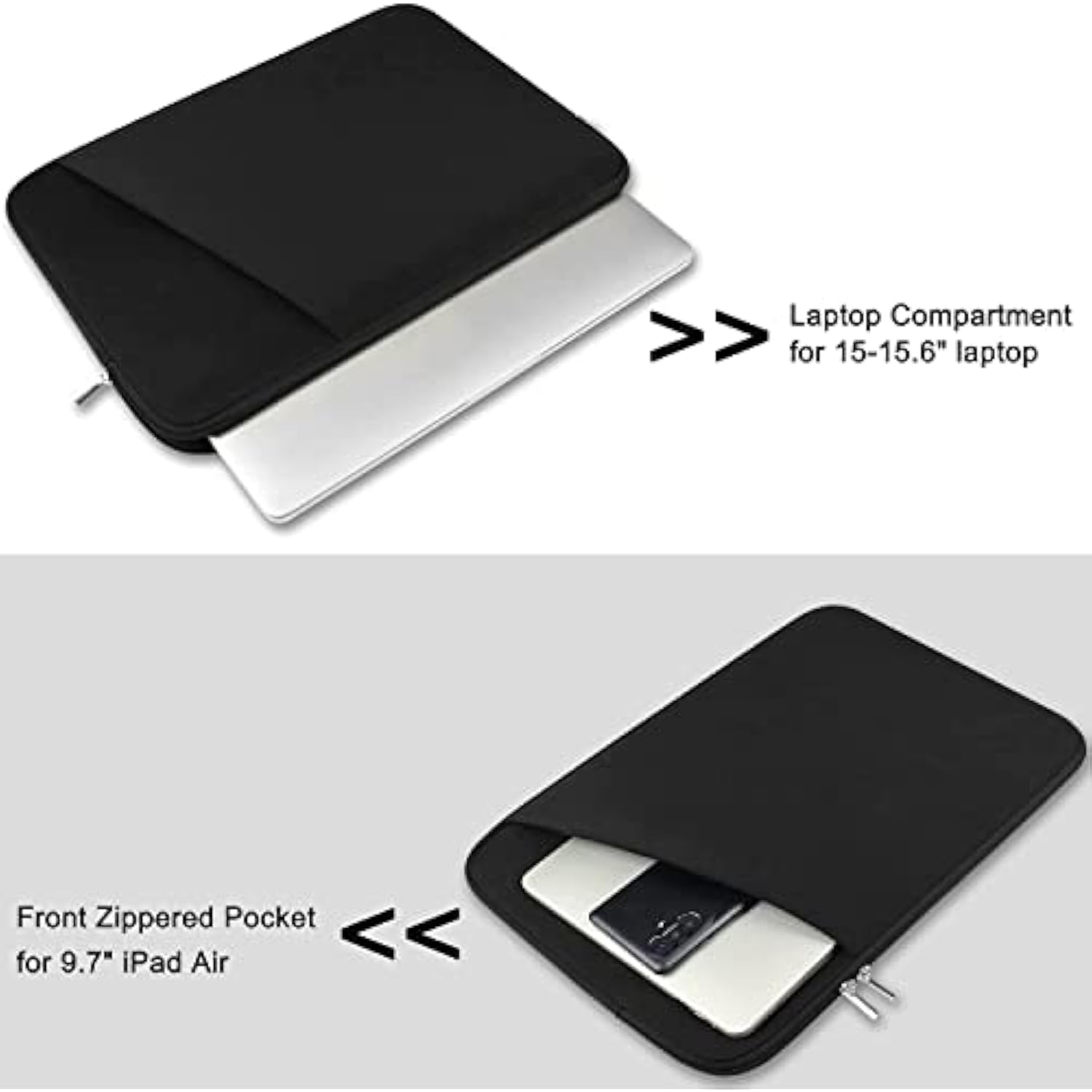 Laptop Case Sleeve 14 Inch, Durable Carrying Bag Shockproof Protective Case Cover, Handbags Briefcase Laptop Bag Compatible With 14" Macbook Air/Pro Hp Asus Lenovo Notebook Computer, Black