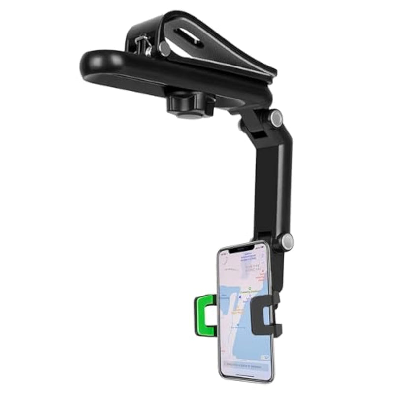 Sun Visor Car Phone Holder, 360° Rearview Phone Holder For Car Sun Visor, Retractable Car Phone Mount Compatible With Iphone/Android/Samsung
