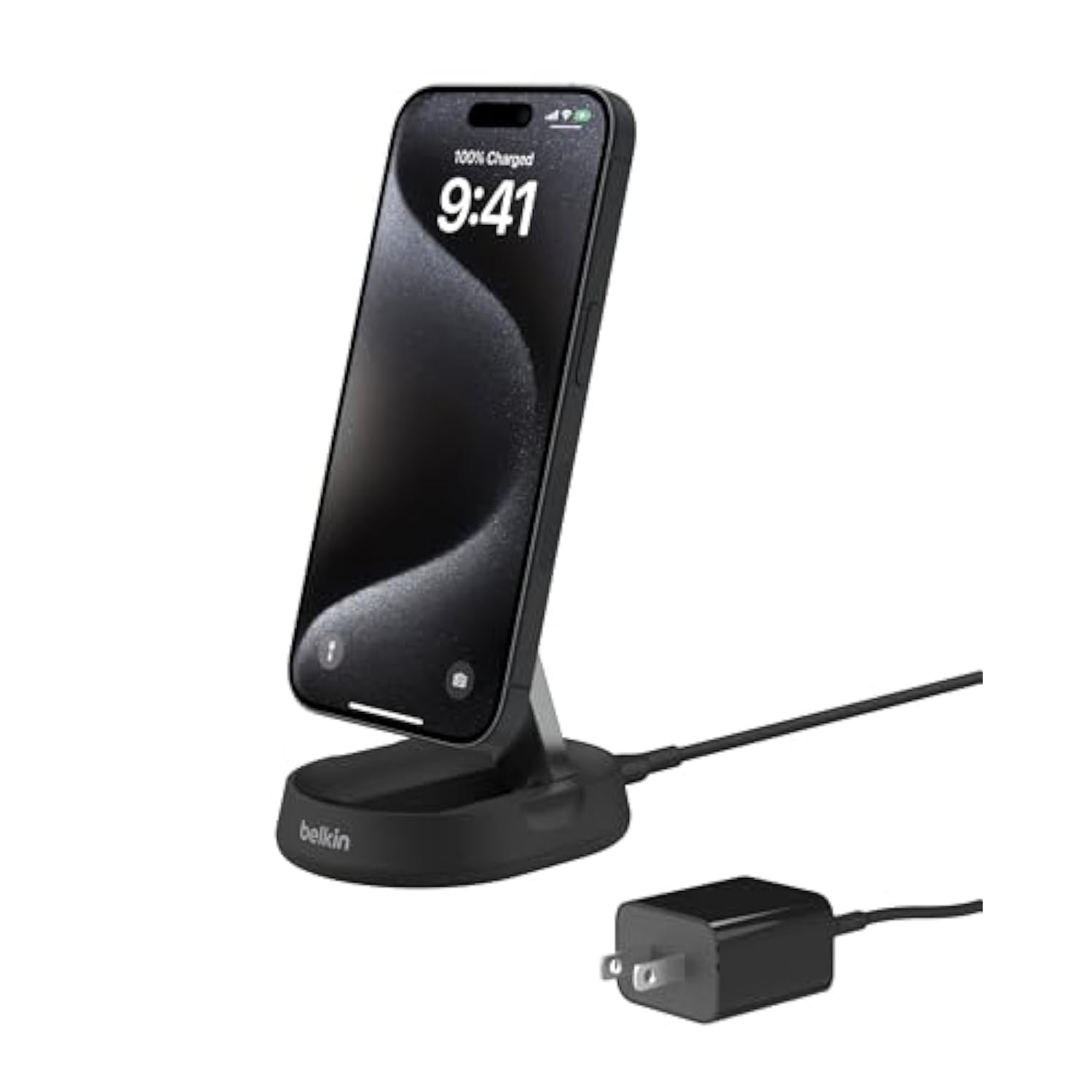 Belkin Convertible Magnetic Charging Stand 15W - MagSafe-Compatible Fast Qi2 Charger, iPhone Charger for Apple iPhone 16, 16 Plus, 16 Pro, 16 Pro Max, iPhone 15 & 14, Apple Airpods Pro, & More - Black