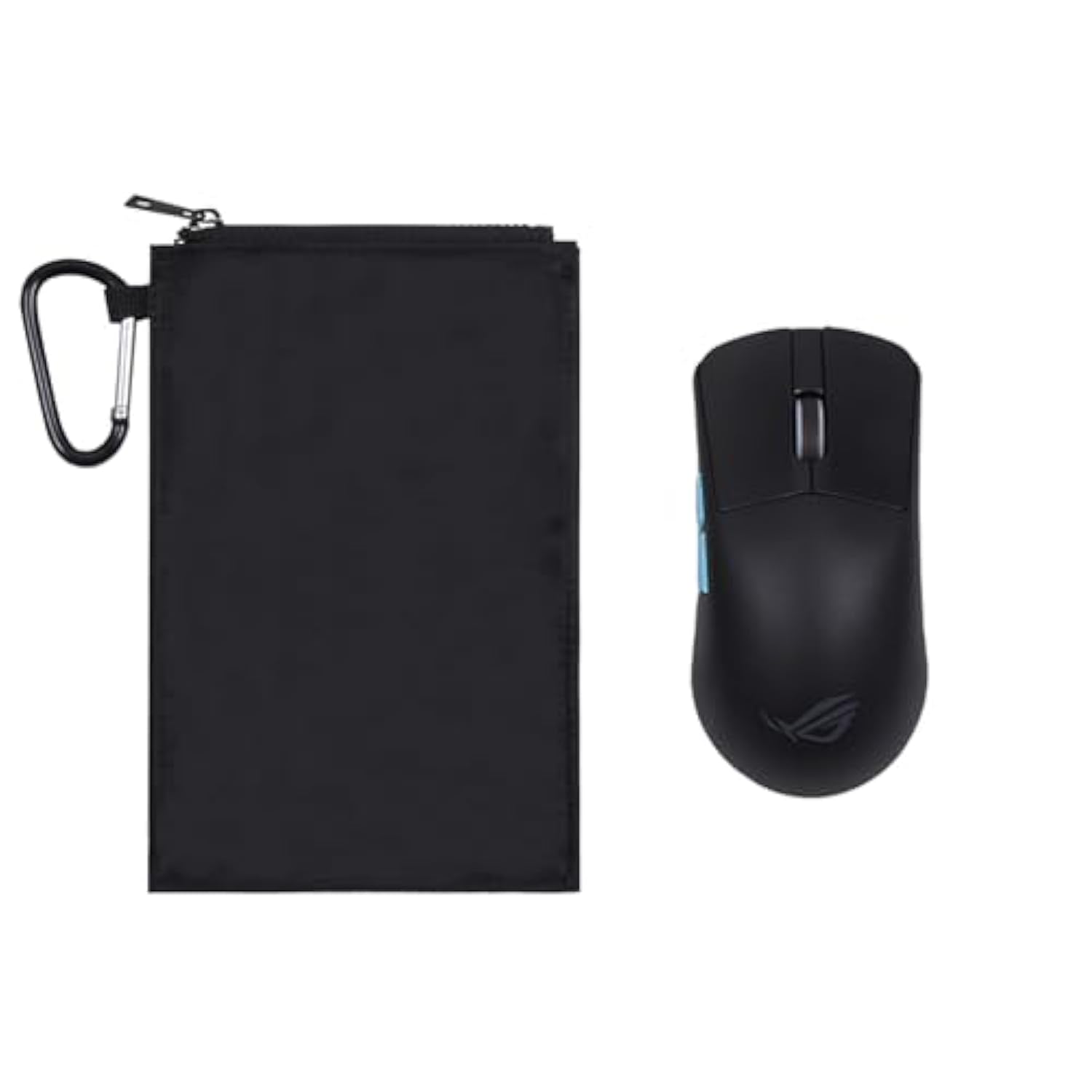 Hanging Mouse Pouch For Travel Electronics - Waterproof Nylon Organizer Bag With Carabiner (4.7X3.1In) - Fits Chargers, Makeup, Office Supplies & Gym Essentials (Black)