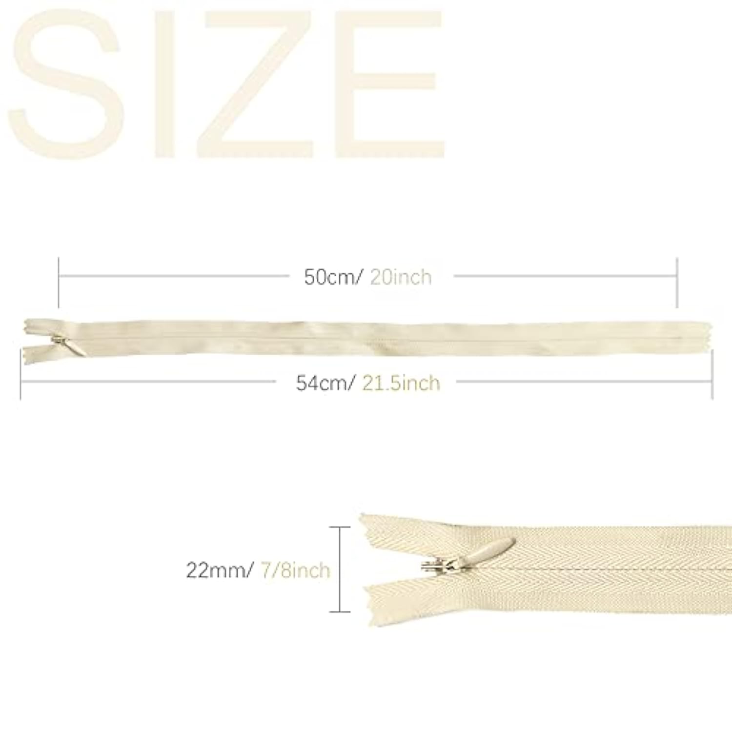 45Pcs 21.5 Inch Nylon Invisible Zippers For Tailor Sewer Sewing Craft