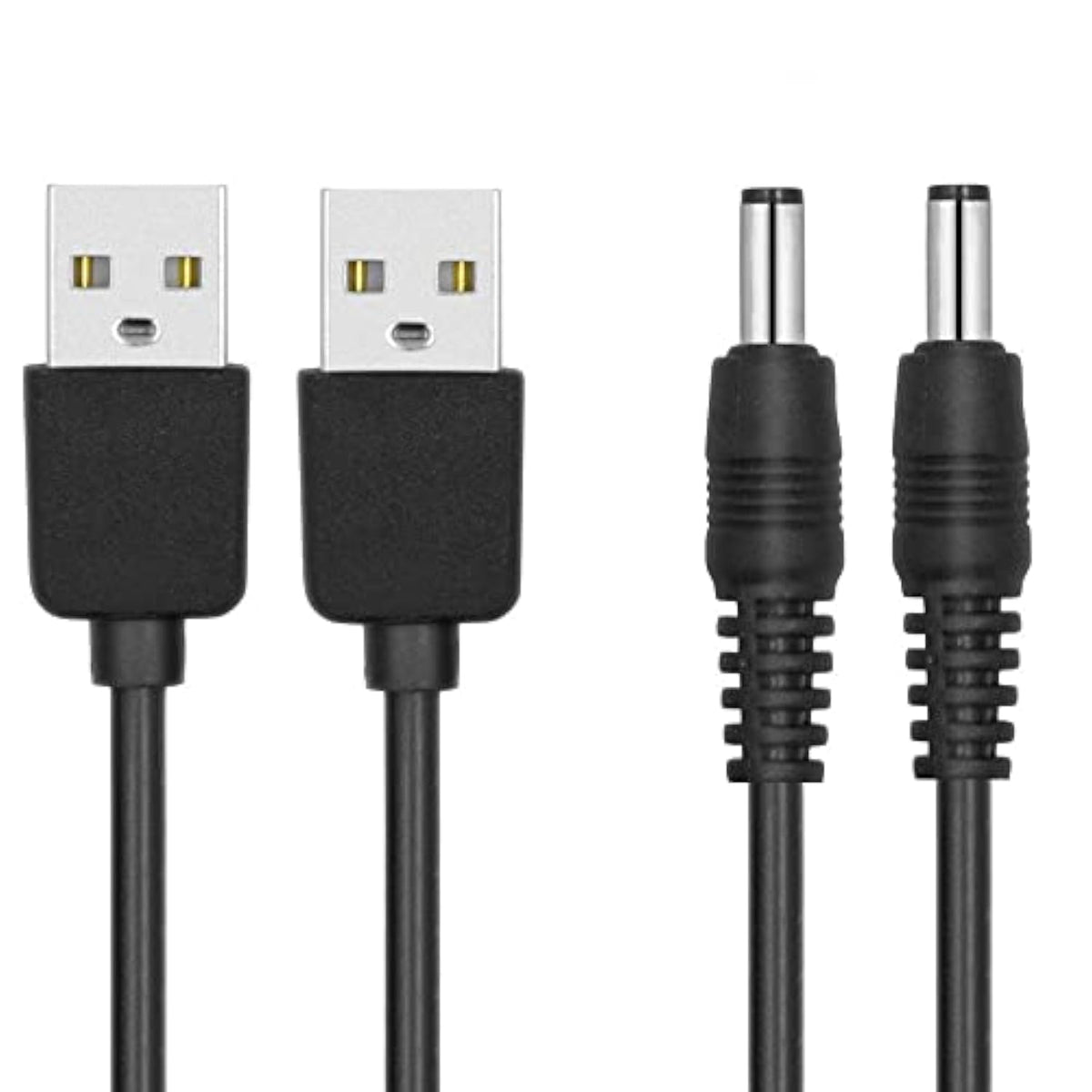 [2 Pack Usb Dc Power Cord Cable 5.5Mm X 2.1Mm, Usb Charging Wire 5V Barrel Jac