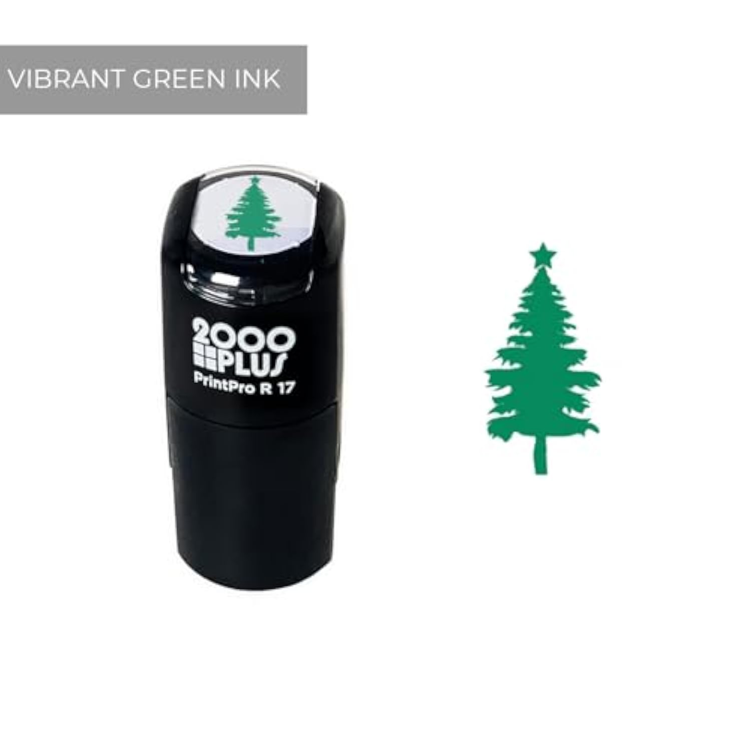 Star Christmas Tree Stamp / 2000 Plus Self Inking Teacher Winter Stamper / 9/16" Small Holiday Forest Evergreen Tree Imprint Stamp