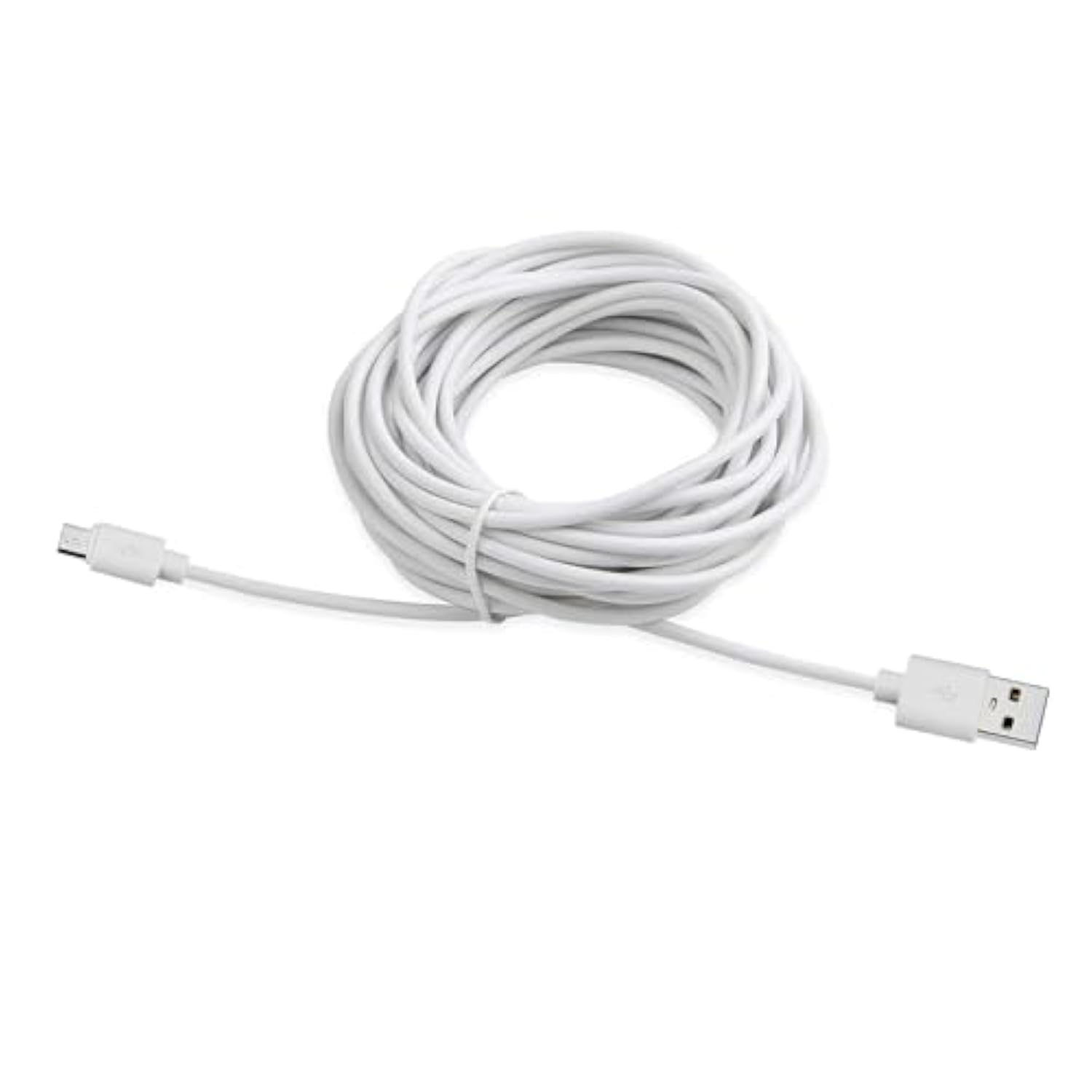 Smays 4-Pack 25ft Security Camera Micro USB Extension Cable Compatible for Wyze Cam Pan, Blink Mini, YI Home Camera, White