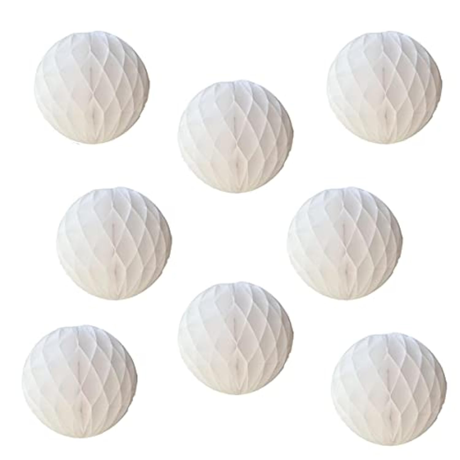 Pom Poms Tissue Paper Honeycomb Balls Flower Ball Wall Decor Pom Poms Decoration For Birthday Party Wedding Nursery Shower (White, 8Pcs-8In)