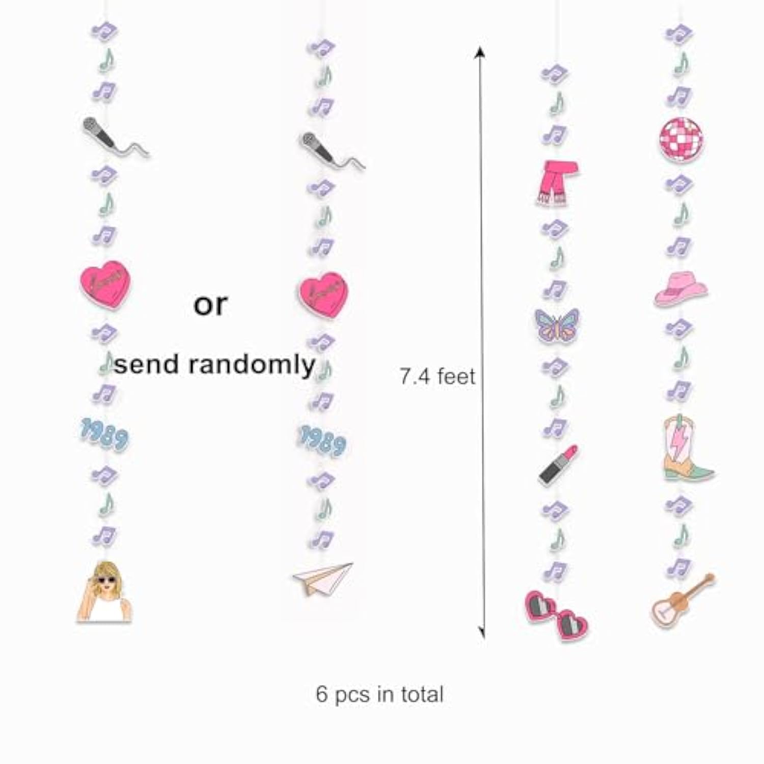 6-Pack Singer-Themed Hanging Decorations – Music Party Garland for Birthdays, Bachelorette & Photo Booth