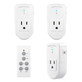 Wireless Remote Control Outlet Electrical Switch For Lights, Fans, Christmas Lights, Small Appliance, 100Ft Long Range White (Learning Code, 3Rx-2Tx) 1200W/10A, Etl & Fcc Certified