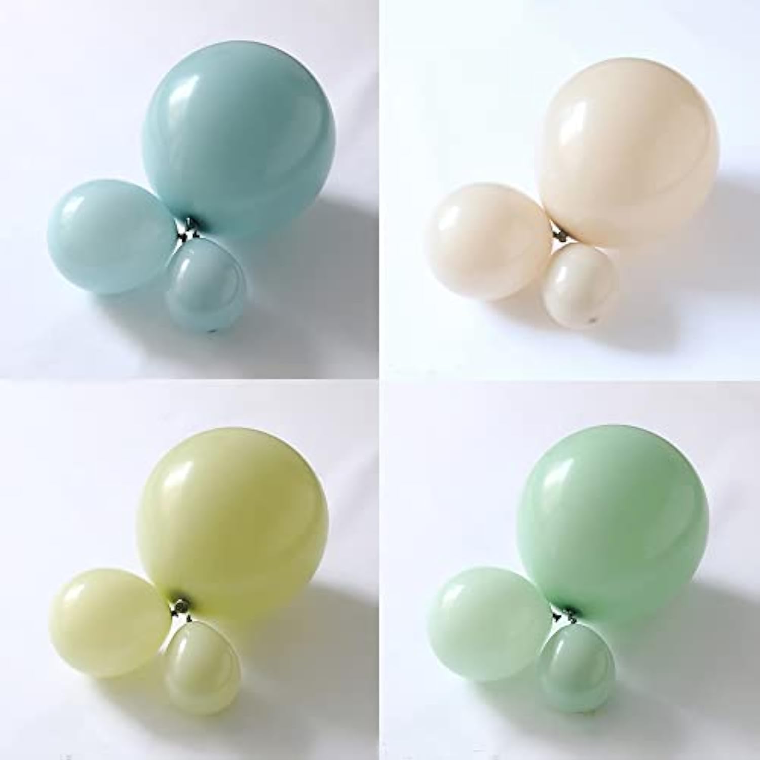 136Pcs Dusty Green Blue Balloon Garland Arch Kit Green Ash Mist Green