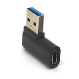 Right Angled Usb C To Usb Adapter, 90 Degree Usb A To C Adaptor Usb 3.0 Male T