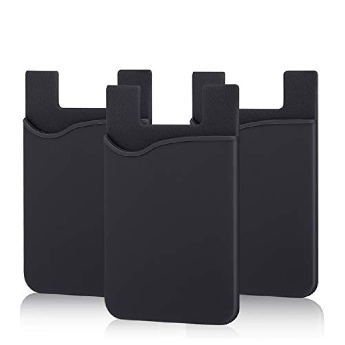 3-Pack Silicone Stick-On Card Holder Wallet for Phones & Tablets