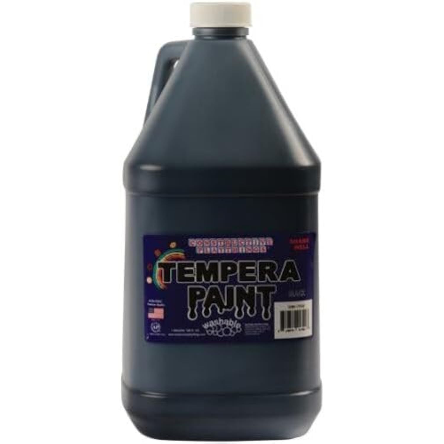 Constructive Playthings Washable Tempera Paint For Kids, Classroom Painting Supplies, 1 Gallon, Black