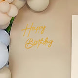 Happy Birthday Sign For Backdrop - 17.5 Inch Glitter Felt Birthday Party Letters Sign For Men, Boys & Girls, Wall Photo Prop & Balloon Arch Backdrop Decorations - Glitter Gold