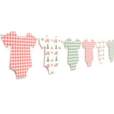 Christmas Tree Bodysuit Baby Shower Banner Red & Green Gingham