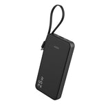 25w Portable Charger 10000mAh Power Bank with Built-in USB C Cable, Battery Pack Charger Portable LED Display Tavel Essential Phone Charger