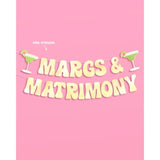 Margs & Matrimony Gold Foil Banner 5Ft Bachelorette Fiesta Bride To Be Backdrop