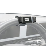 Steering Wheel Phone Holder Mount for Parked Use, Universal Clamp Fits Most Phones, 360° Rotating Adjustable Bracket, Quick Attach Detach, Hands-Free