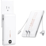 Portable Charger With Built In Cables 10000Mah, Power Bank For Iphone With Wall Plug, Travel Essential Fast Charging Usb C Slim External Battery Pack For Iphone16/15/14, Samsung, Ipad, Etc