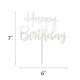 Happy Birthday Cake Topper, Mirrored Silver Acrylic Versatile Cake Topper For Birthday Party Decoration Ideas, Perfect Keepsake For Your Family And Friends