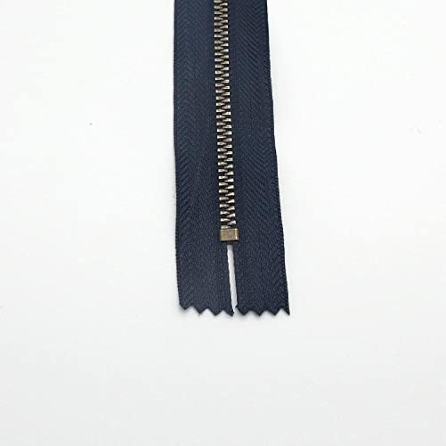 7 Inch Metal Zipper Close End Jeans Zipper Antique Brass Teeth Navy Zi